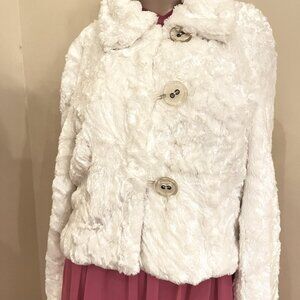 Kensie White Faux Fur Jacket - NEW